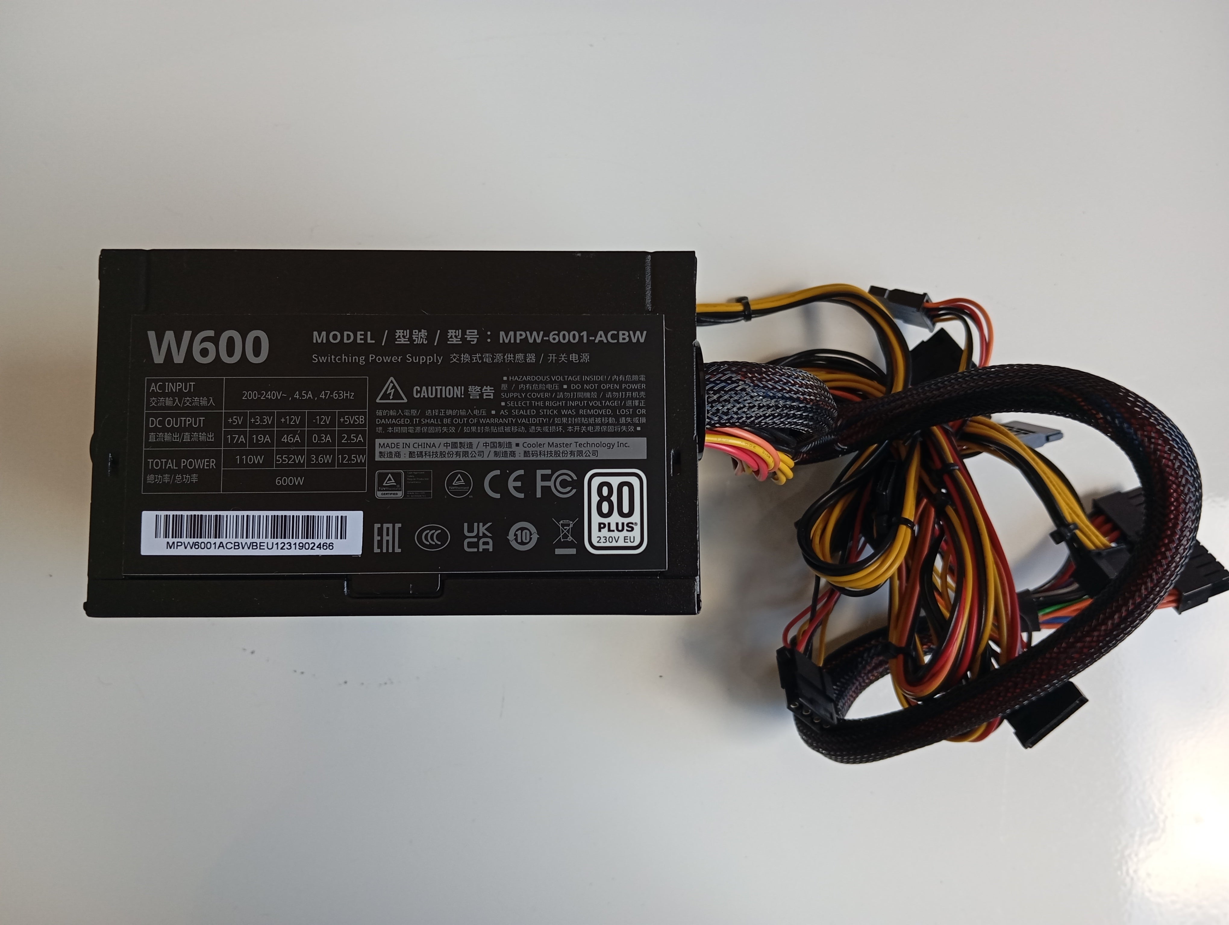 Refurbished Cooler Master Elite NEX White 230V 600 watt Refurbished Cooler Master Elite NEX White 230V 600 watt